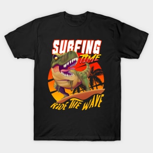 Dinosaur surfing time T-Shirt